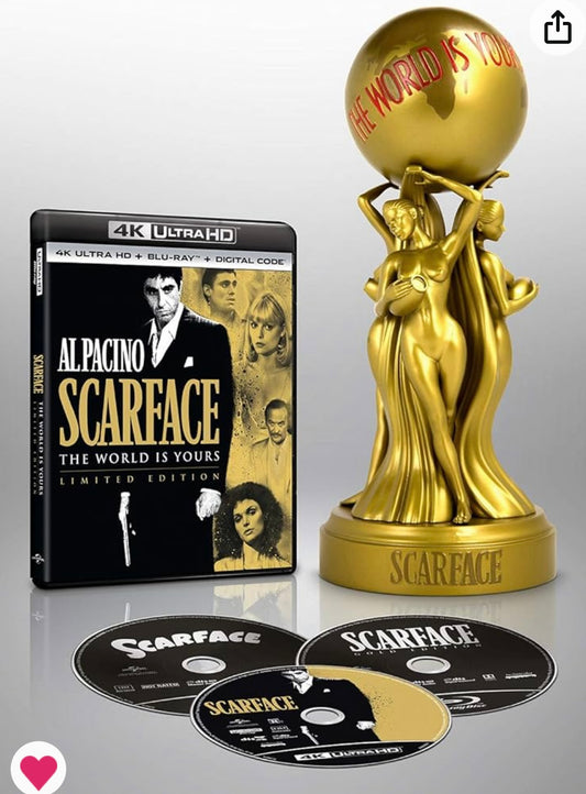 SCARFACE THE WORLD IS YOURS LIMITED EDITION 4K/BLU RAY  WITH STATUE/OOP