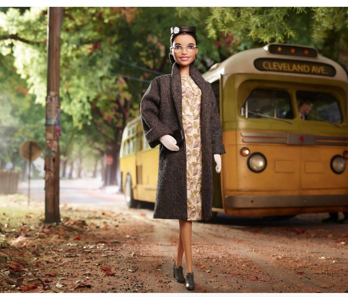 Barbie Inspiring Women Series Rosa Parks Collectible Doll, Wearing Fashion and Accessories, with Doll Stand and Certificate of Authenticity